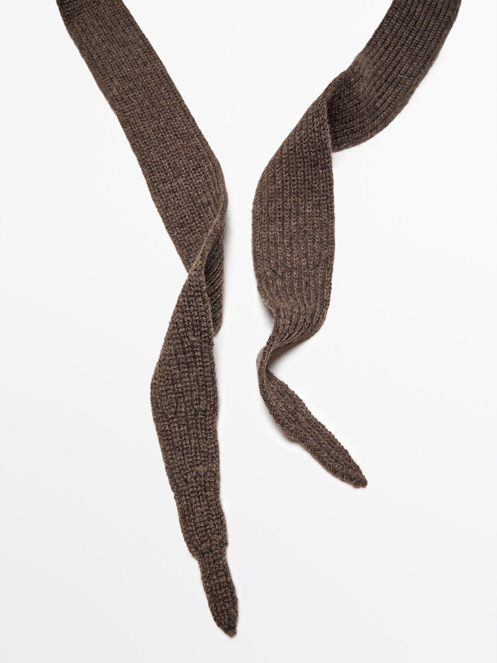 Massimo Dutti Трикотажный капюшон с завязками, кротово-коричневый