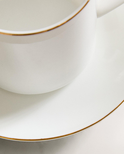 Zara Home чайная пара из костяного фарфора, цвет золотой, 12.9 см