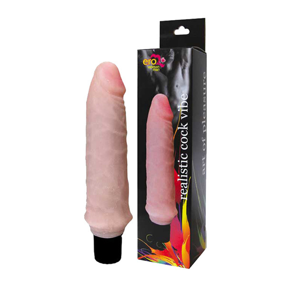 Вибратор 15,5см телесного цвета Bior Toys Erowoman-Eroman Realistic Cock Vibe EE-10056