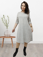 22241 Платье женское трикотаж Ангора серый меланж (60)