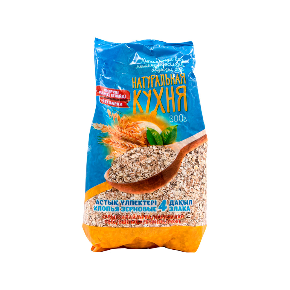 Хлопья 4 злака Натуральная кухня 400 гр