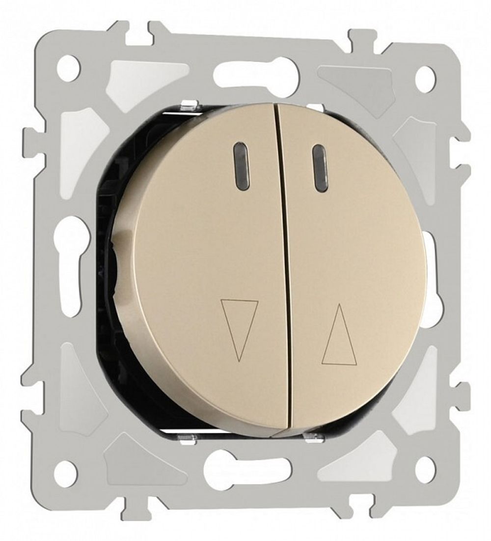 Выключатель для жалюзи с подсветкой без рамки Arte Milano 202 202.39-2.shampan