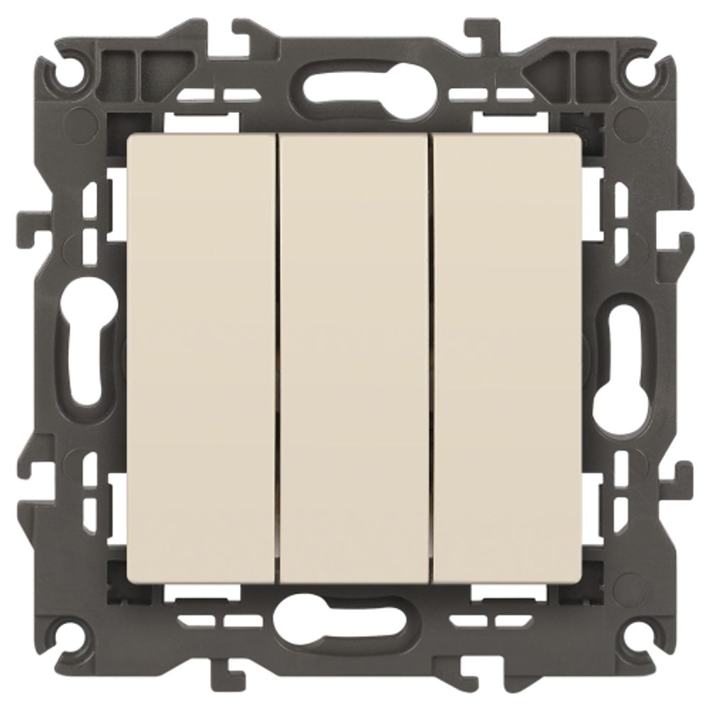 Выключатель ЭРА Elegance 14-1107-02 тройной 10АХ-250В IP20 слоновая кость