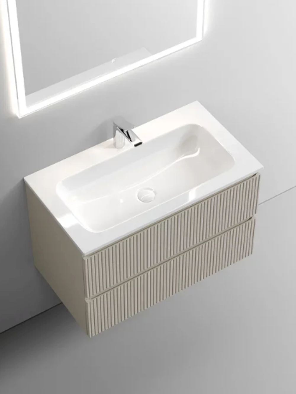 Тумба подвесная SANCOS Snob T 790х445х500, c двумя ящиками оснащенными доводчиками, Beige Soft , арт.SNT80CE