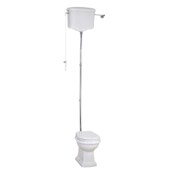 Унитаз напольный  Migliore Bella ML.BLL-25.111.BI с высоким бачок, труба хром