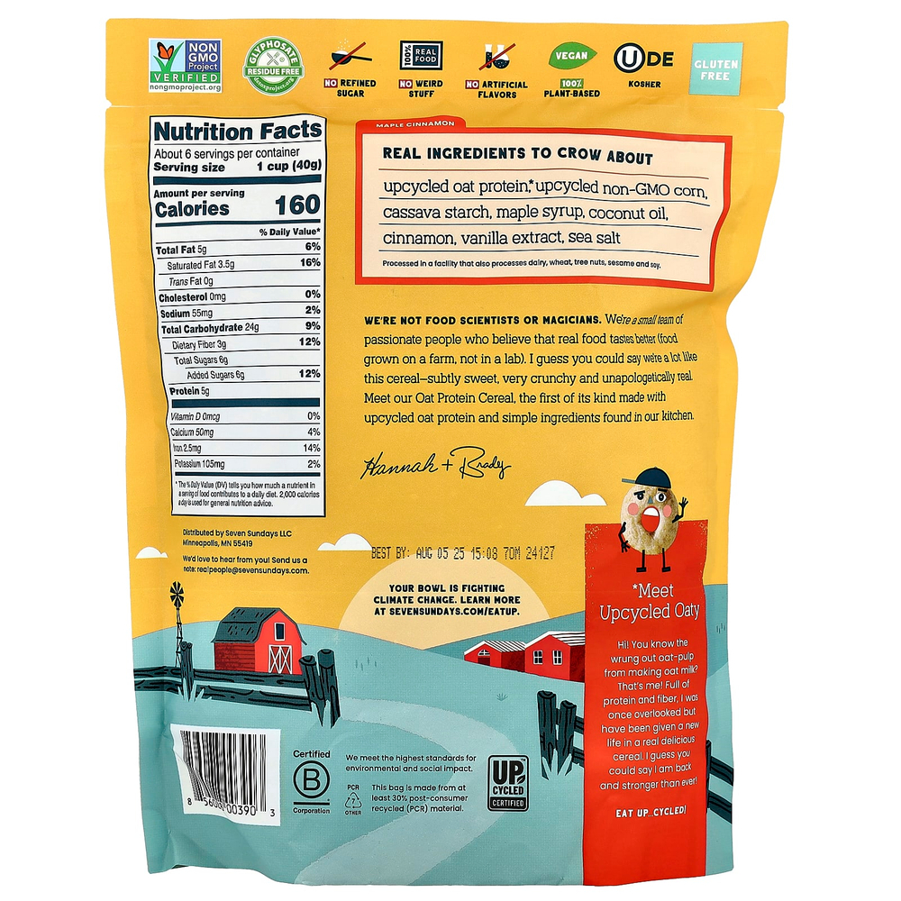 Seven Sundays, Овсяные хлопья, кленовая и корица, 227 г (8 унций)