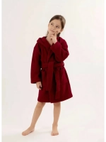 Халат детский махровый "Элит" с капюшоном, цвет: 945-Бордовый