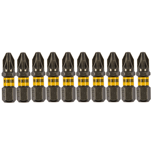 Бита PZ2х25, сталь S2, шестигранный профиль, 10 шт. Е 6,3 Denzel