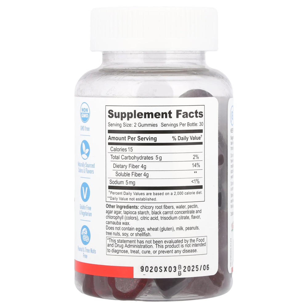 YumVs, Жевательные мармеладки без пребиотической клетчатки, ягодные, 60 жевательных таблеток