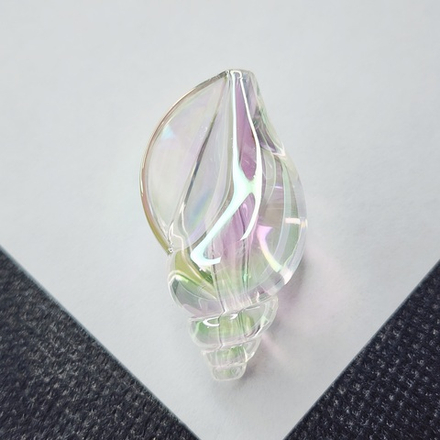 Бусина ракушка, акрил, АВ, морская раковина, р-р 38×21мм