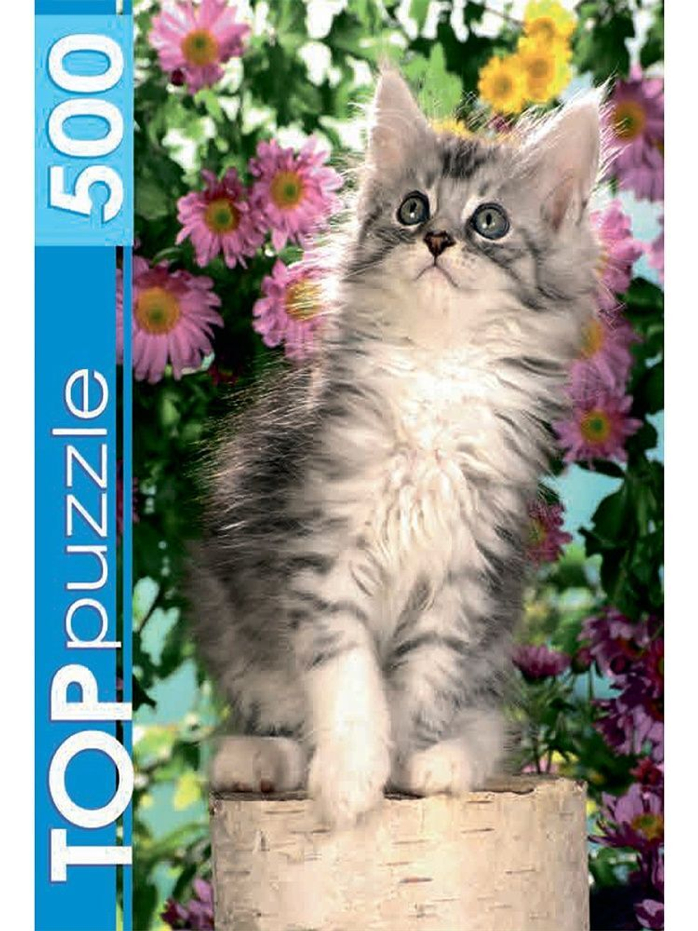 Пазлы 500 элементов 480*340мм. "Котенок в цветах"