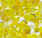 МБ-11 Хрустальные бусины, форма: МИКС, цвет: Желтый, 25 гр.