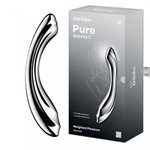 Стальной фаллоимитатор Satisfyer Pure Gravity 2 (21×3,9 см)