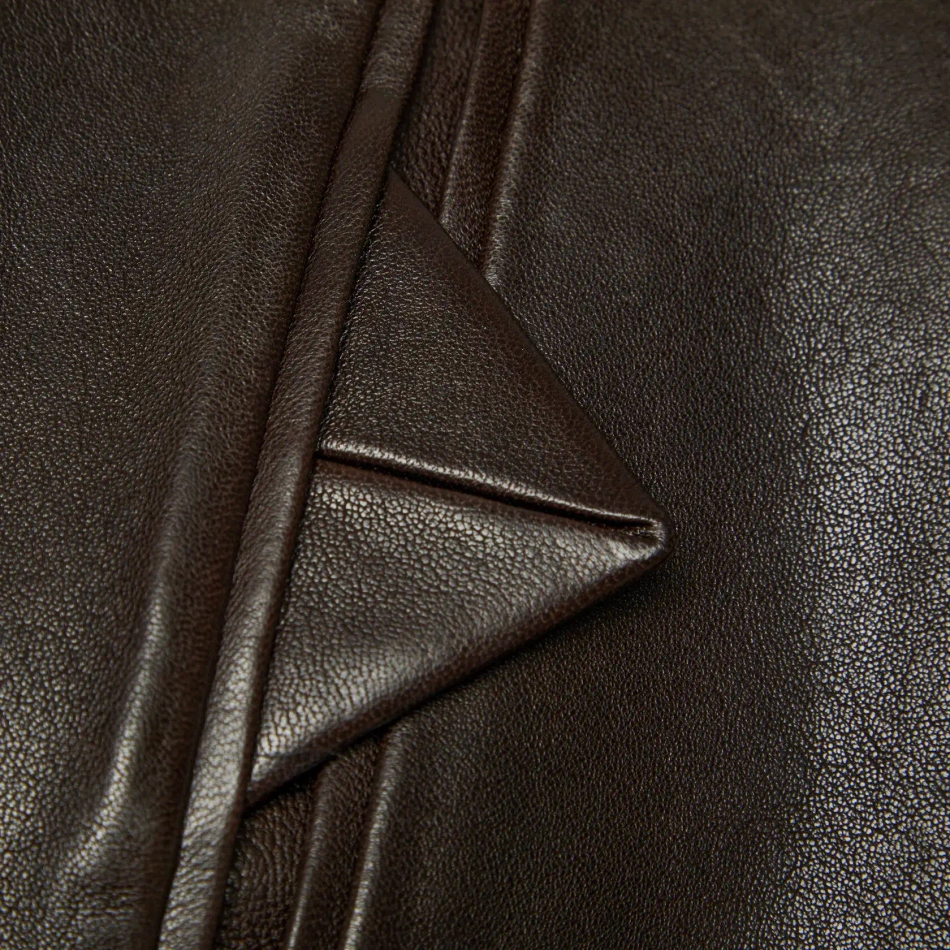 Жакет кожаный без лацканов