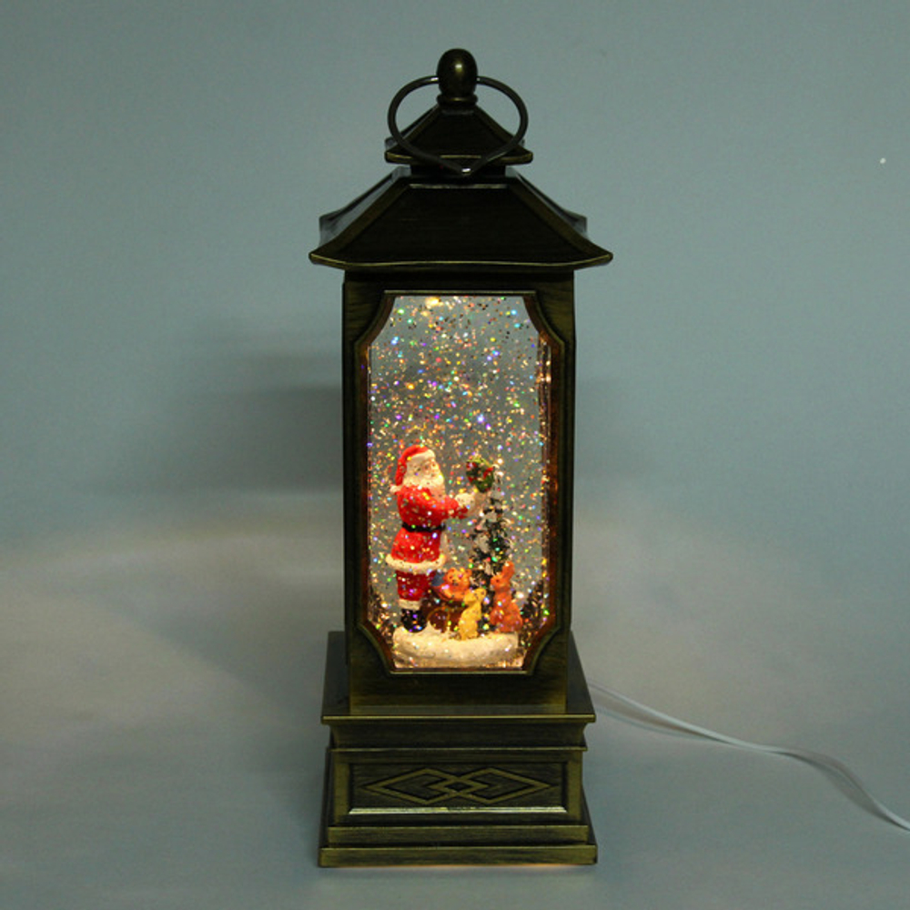 Сувенир с подсветкой «Фонарик-Дед Мороз» 10*10*30 см (питание от USB и батареек)