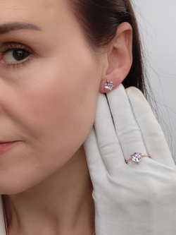 Колье Миражи с сиреневыми кристаллами Swarovski