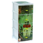 Комод ДЕКОР(моно рис) 4-х Дракон белый РП-451