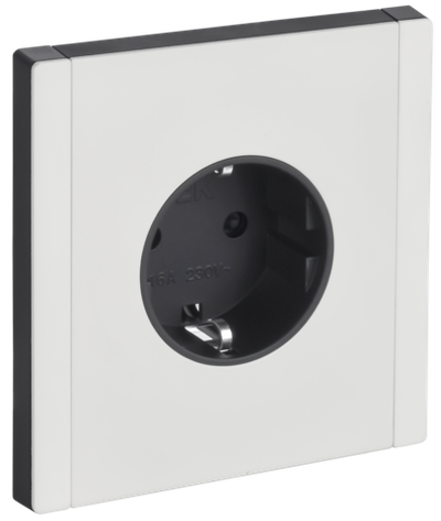 FORTE&PIANO Розетка 1-местная с заземлением с защитными шторками безвинтовое крепление 16А FP213M металл белый IEK