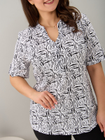Блузка БЛ-122/белый-зебра