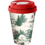 Стакан с крышкой 420мл с декором с клапаном «Игрушки» (красный)