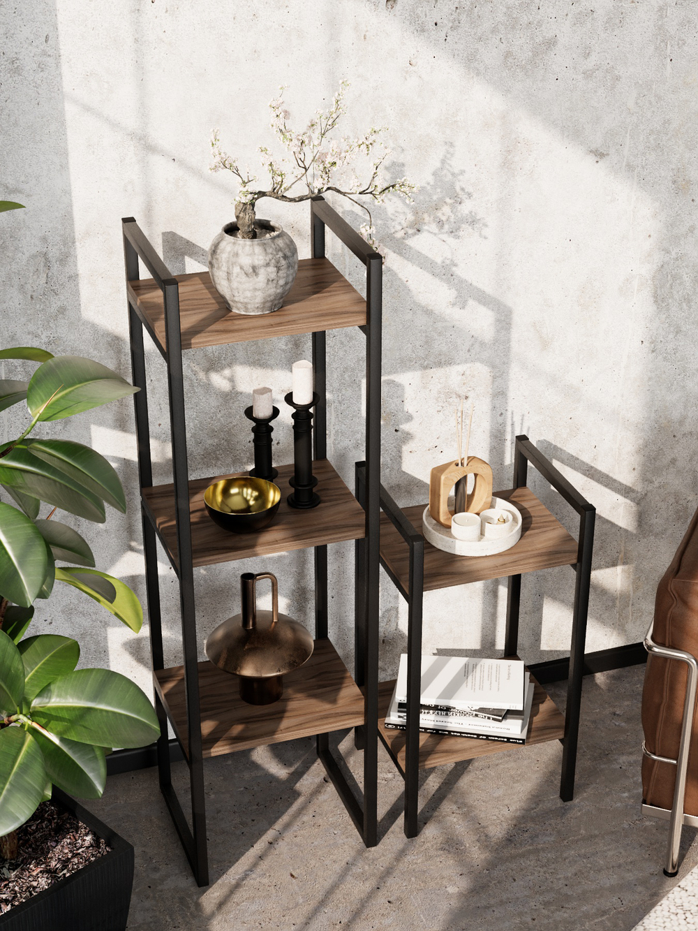 Стеллаж узкий металлический лофт Altus