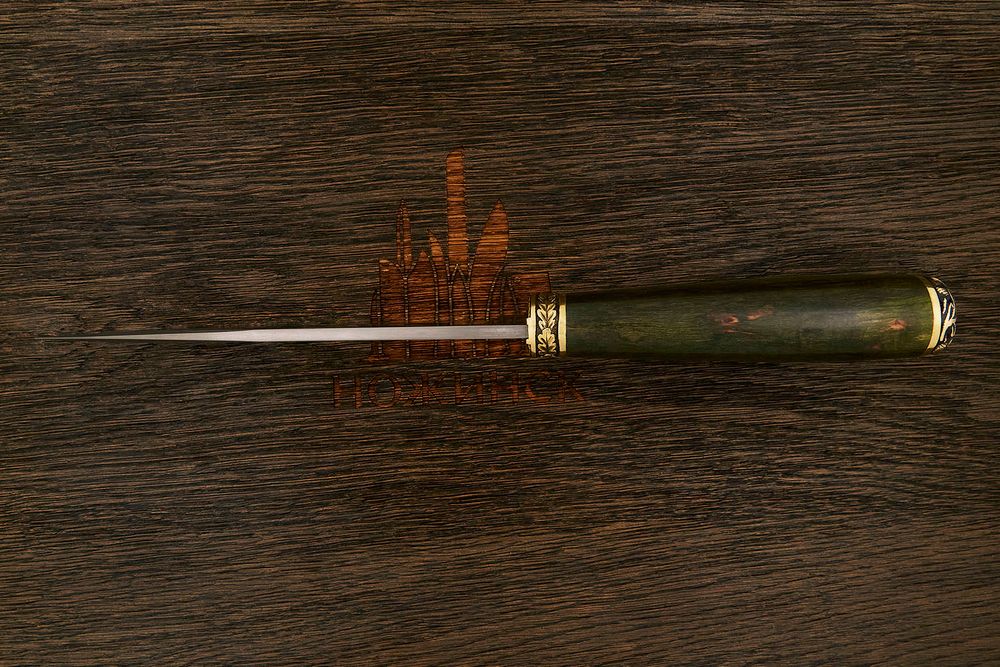 Разделочный нож Игоря Пампуха Модель 007, клинок 145мм, булат легированный, рукоять дерево стаб.