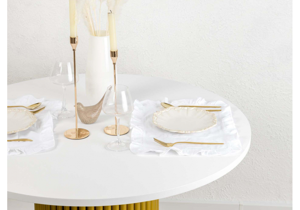 Стол деревянный Woodville Барел 100 белый, золото