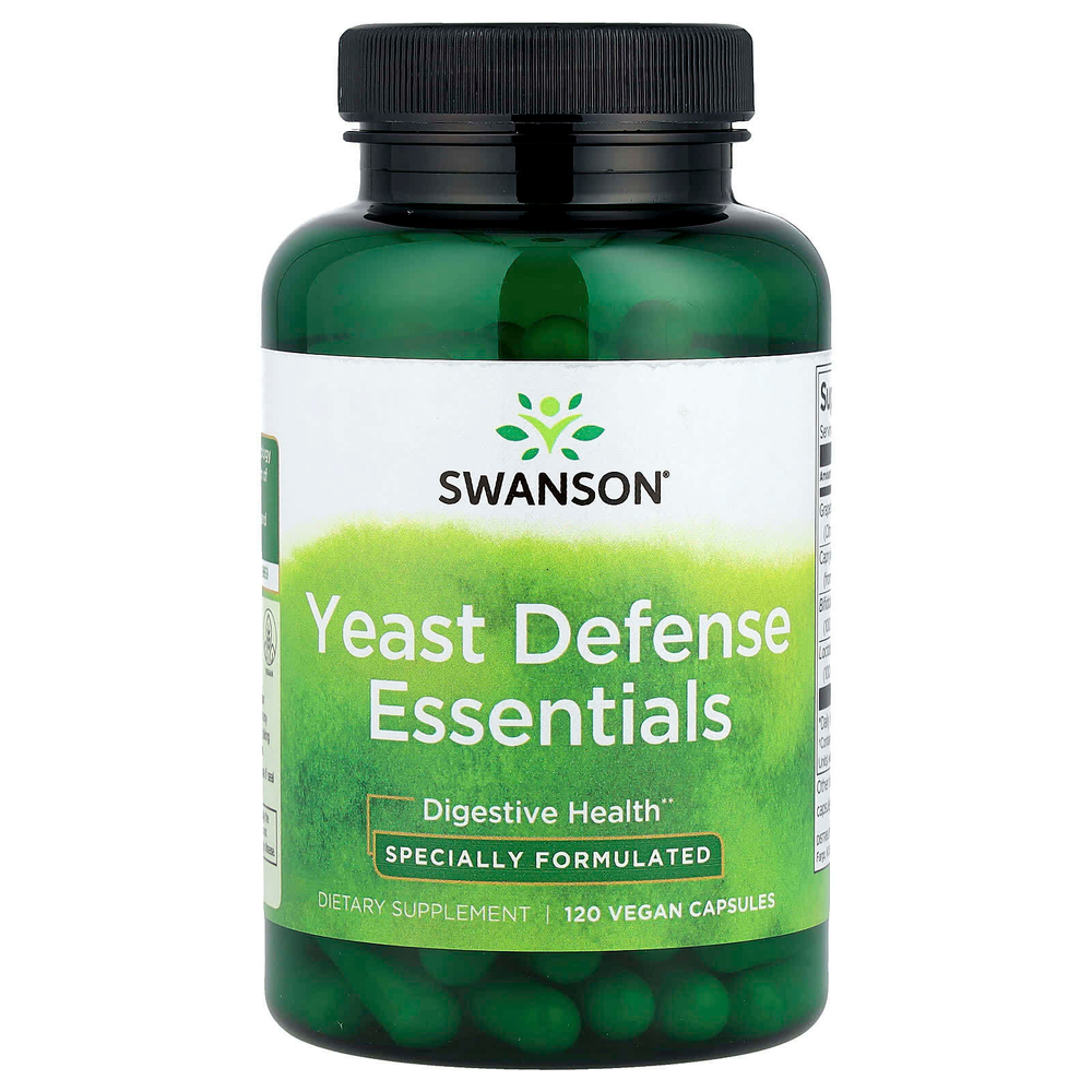 Swanson, Essentials для защиты от дрожжей, 120 веганских капсул