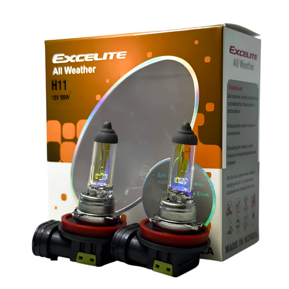 Лампа H11 55W 12V AW PGJ19-2 Excelite комплект белый свет