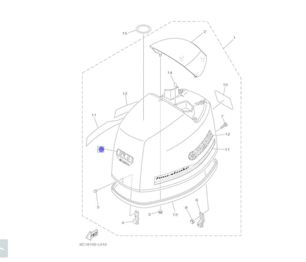 Наклейка для лодочных моторов 69W-42677-00-00