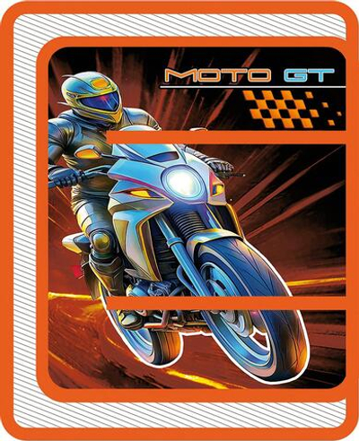 Папка для труда А4 молния вокруг, пластик 325/230/25 "Moto GT 2025" (Пчелка)