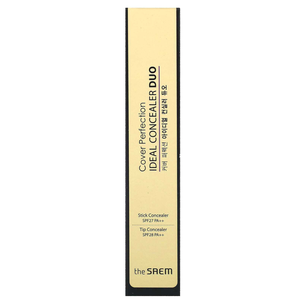 The Saem, Cover Perfection, Ideal Concealer Duo, 01 прозрачный бежевый, 1 шт.