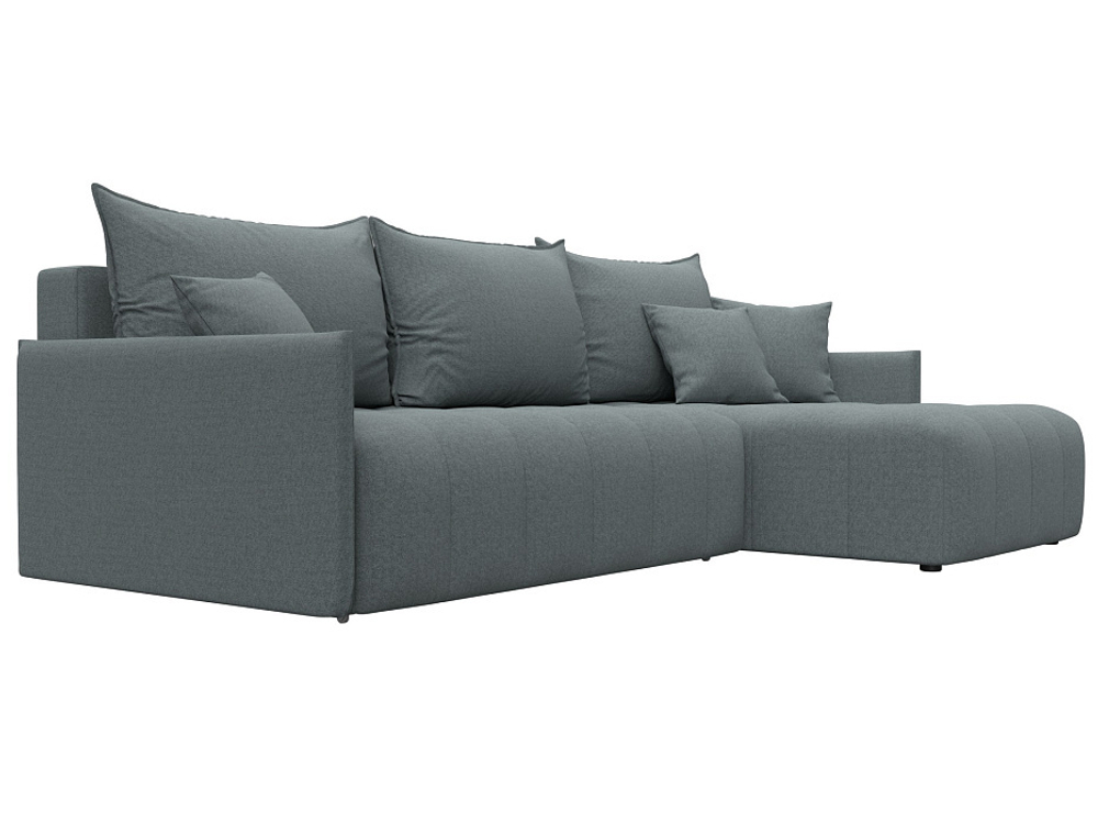 Диван угловой Лига-054 НПБ угол универсальный РОГОЖКА Амур 07 серый