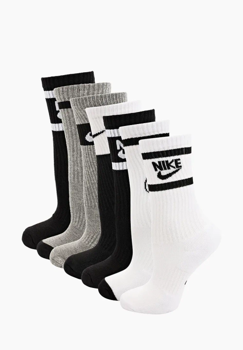 SX6910-100-M, Носки NIKE Y NK EVERYDY CUSH CREW 6PR 108, ПАКИСТАН (38-42)