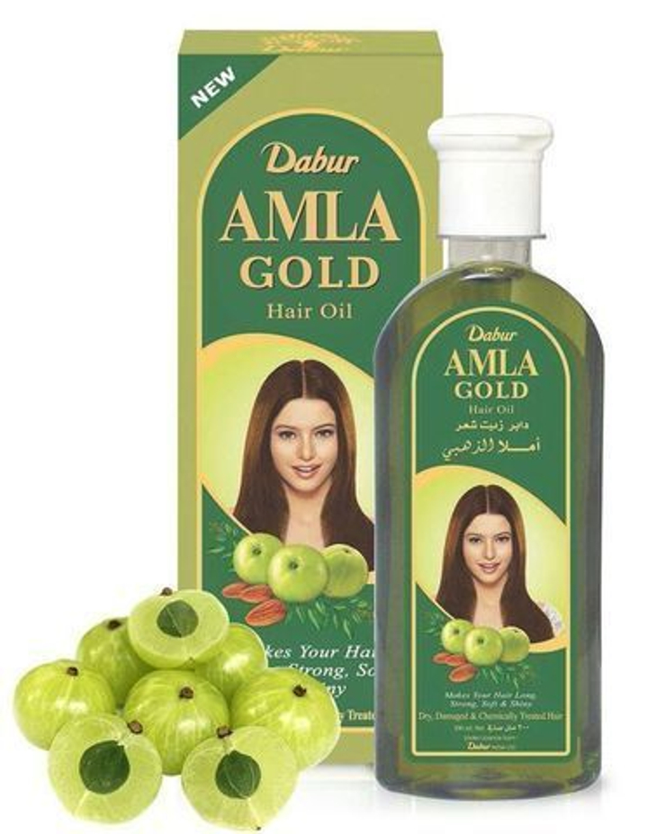 Масло для волос Dabur Amla Gold Amla, Almonds, Henna Дабур Амла Золотое Амла, Миндаль, Хна Питает, защищает и обволакивает волосы, придает объем, 200 мл