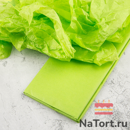 Бумага упаковочная тишью, Салатовая 50х66 см (10 листов)