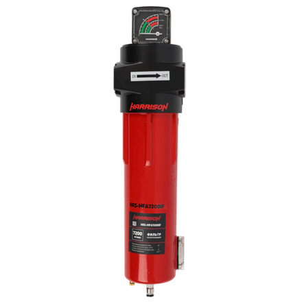 HRS-MFA7200IF Фильтр магистральный 5 мкм с дифференциальным манометром, 7200 л/мин, 12 бар, G 1 1/2"