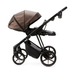 Детская универсальная коляска Adamex Vasco Deluxe V-SM16 2 в 1, Бежевый металлик Экокожа