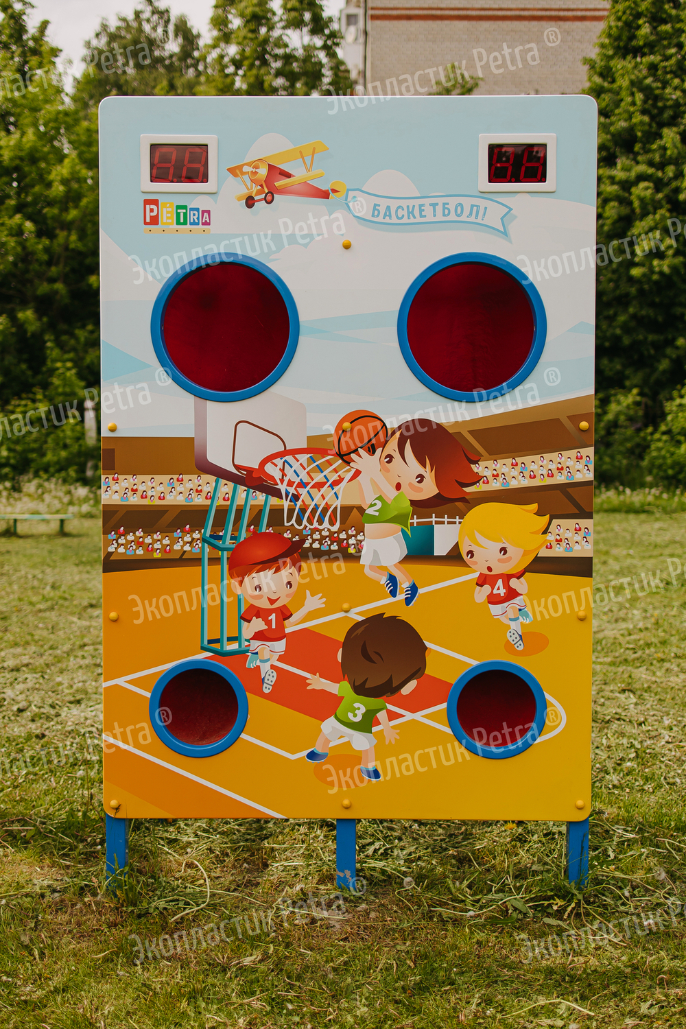 Уличный спортивный соревновательный модуль Баскетбол цветной