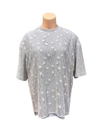 Футболка овер с кружевом