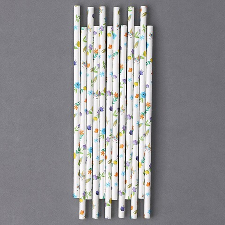 Трубочки для коктейля «Цветочки», набор 12 шт