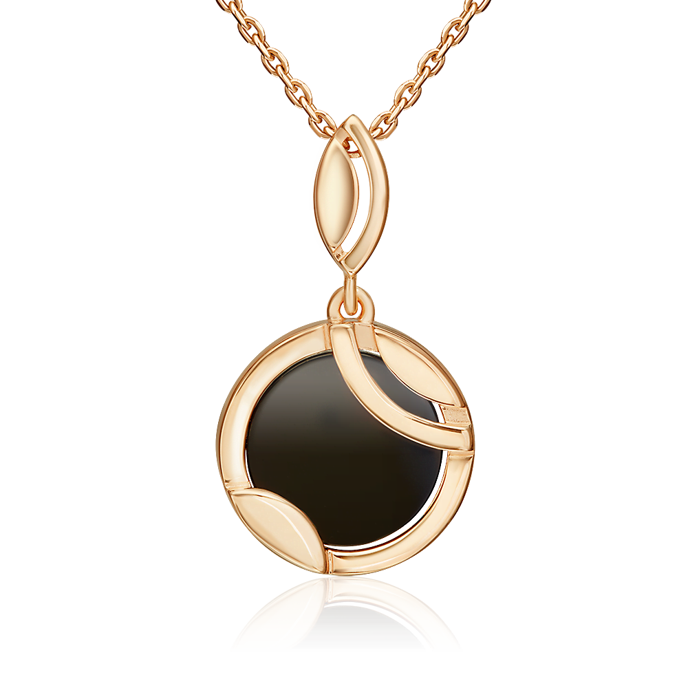 Подвеска из красного золота с ониксом