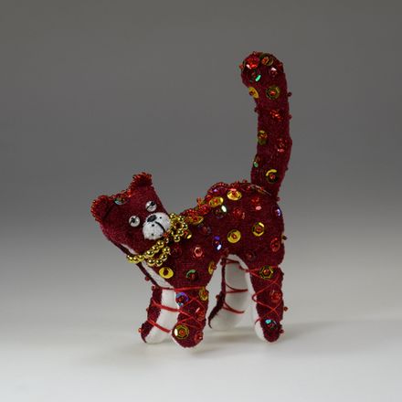 Бисерная ёлочная игрушка Кот мартовский