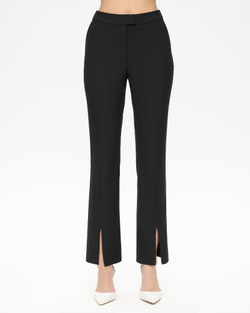 Брюки зауженные из костюмной ткани с разрезами на молнии