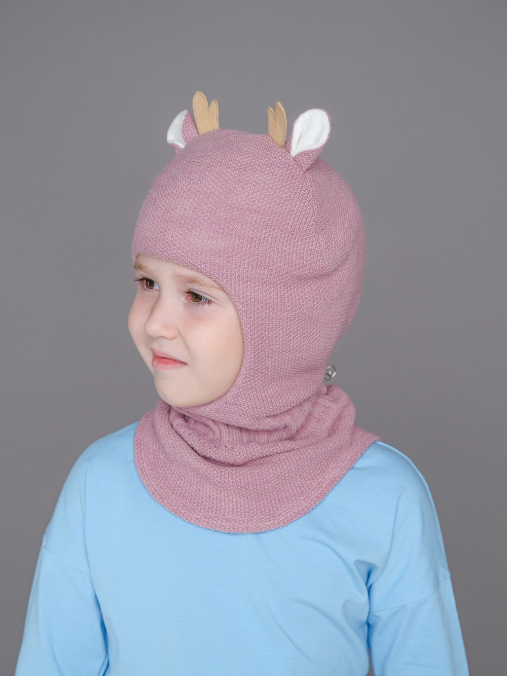 Шлем зимний вязаный (Примула) Олененок