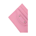 Balenciaga 4 Card Slots Cow Leather Card Holder Women"s Pink