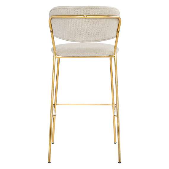 Барный стул Eirill, 71 см, серый шенилл с золотыми ножками