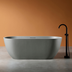 Ванна из искусственного камня ABBER Frankfurt AM9941MLG светло-серая матовая  170x75 см