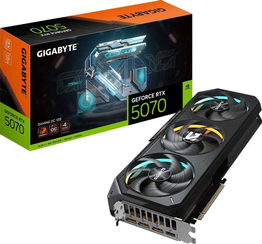 Видеокарта Gigabyte NVIDIA  GeForce RTX 5070 GV-N5070GAMING OC-12GD 1.0 12ГБ Gaming, GDDR7, OC,  Ret