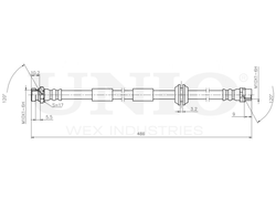 Шланг тормозной передний UNIO BRH-10030